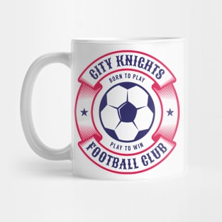 Two-color football round print with heraldic elements Mug